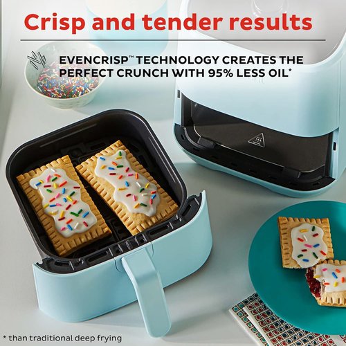 Instant Pot Vortex 2QT Mini Air Fryer - Versatile Cooking, Dishwasher-Safe, Includes 100+ Recipes, Aqua