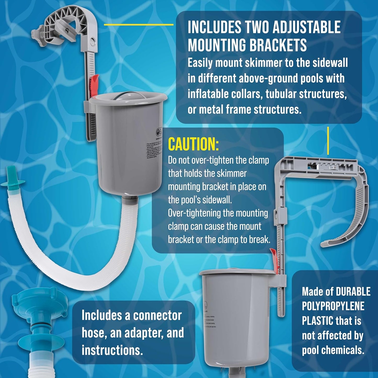 U.S. Pool Supply Pool Skimmer - Efficient Floating Surface Skimmer for Above Ground Pools | Easy Debris Removal