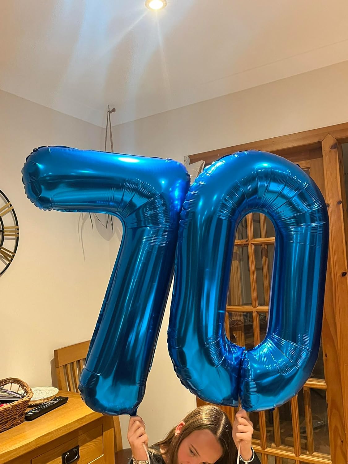 Skiennix Navy Blue Number 80 Balloon - 40 Inch 80th Birthday Decoration for Men & Women