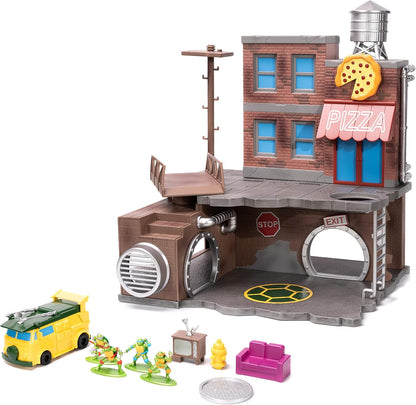 Teenage Mutant Ninja Turtles Turtle Lair Nano Scene - 1.65" Die-Cast Collectible Figures for Kids & Adults