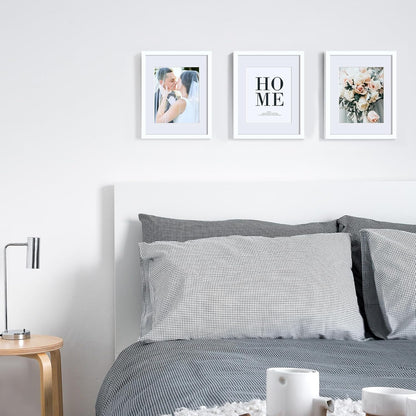 Upsimples 11x14 Picture Frame - Versatile Display for 8x10 Photos with Mat or 11x14 Without Mat - White, 1 Pack