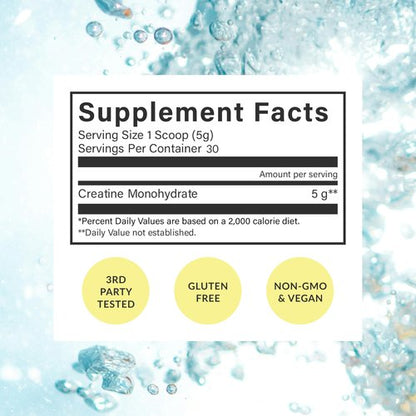 Beam Creatine Monohydrate Powder – 5g Micronized Creatine Monohydrate, Third Party Tested Creatine for Women & Men, Muscle Strength, Growth, Recovery & Cognitive Support, Unflavored, 100 Servings