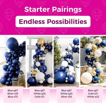 Bezente Navy Blue Latex Balloons - 12-Inch Round Helium Balloons for Weddings, Graduations & Parties | 100 Pack