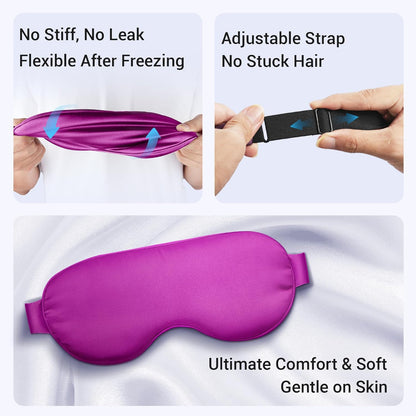 Skiennix Cooling Eye Mask - Fast Relief for Puffy Eyes & Migraines | Reusable Gel Pack in Purple