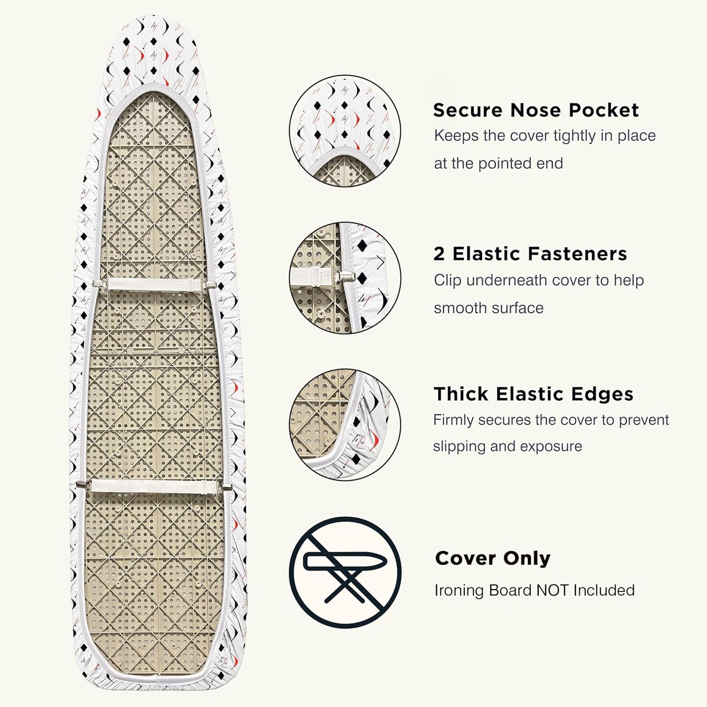 UniSimp Ironing Board Cover - Extra Thick Natural Cotton, Scorch & Stain Resistant | 15"x54" Size