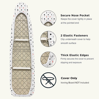 UniSimp Ironing Board Cover - Extra Thick Natural Cotton, Scorch & Stain Resistant | 15"x54" Size