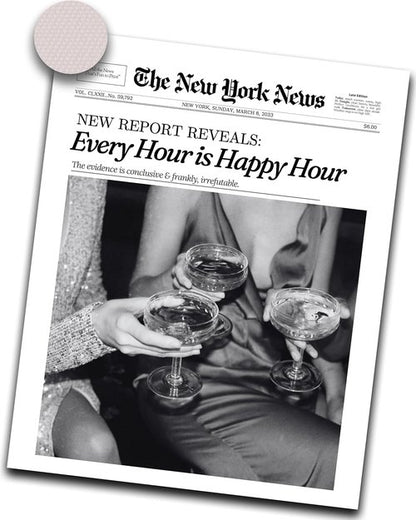 iHery Black Wall Art Print - Trendy Happy Hour New York Design | 12x16in Unframed Canvas Decor
