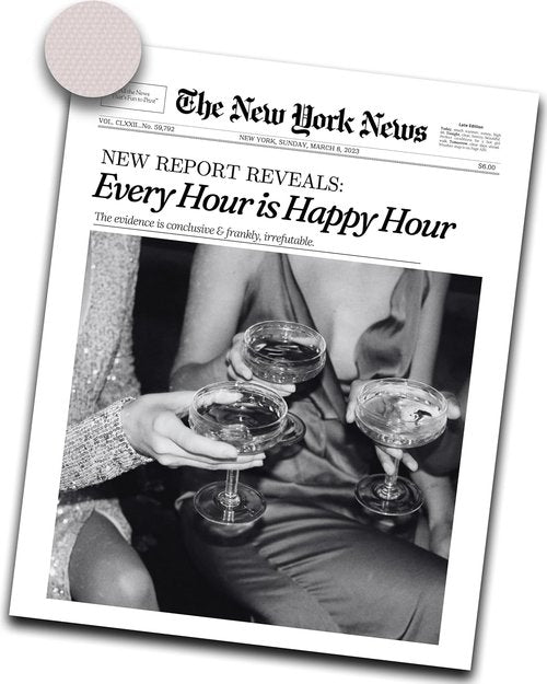 iHery Black Wall Art Print - Trendy Happy Hour New York Design | 12x16in Unframed Canvas Decor