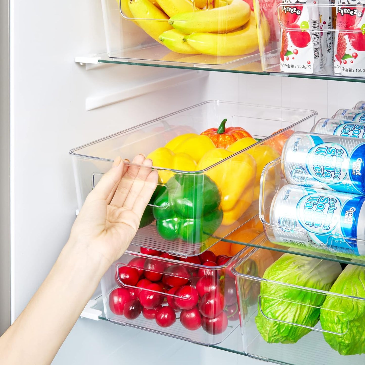 Vtopmart Fridge Organizer Bins - Set of 8 Clear BPA-Free Storage Containers for Kitchen & Pantry