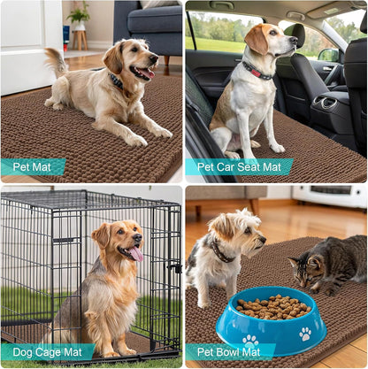 OLANLY Dog Door Mat - Absorbent Non-Slip Mud Mat for Indoor Use | 30x20 Mocha, Quick Dry Chenille