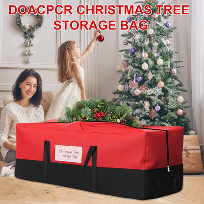 Skiennix Christmas Tree Storage Bag - Heavy-Duty 600D Oxford for 10 Ft Trees | Reinforced Handles & Zipper Pocket