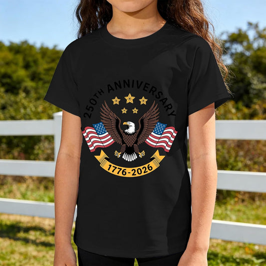 USA 250th Anniversary Quick Dry Ice Silk Athletic T-Shirt - Patriotic Commemorative Tee for Men & Women | Size M, Color A1 Black