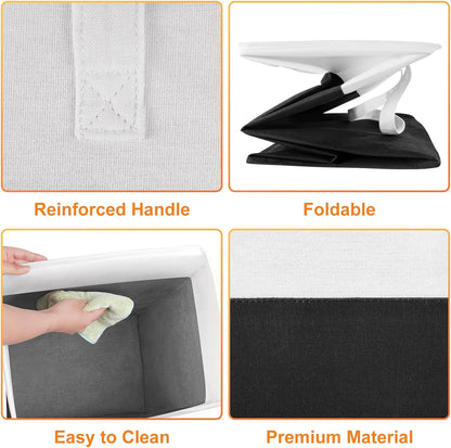 TasticTotes Laundry Basket 3-Pack - Collapsible Waterproof Hamper with Handles | 75L Black for Home or Dorm