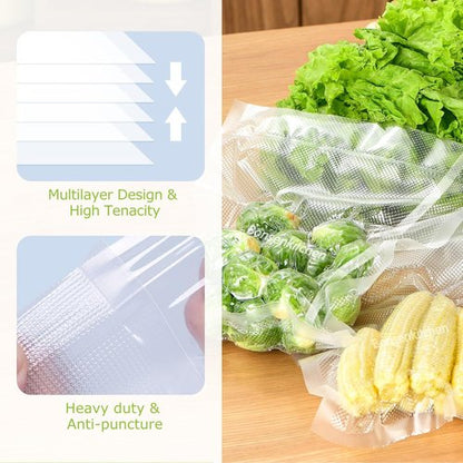 Bonsenkitchen Vacuum Sealer Bags - 6 Rolls of 11" x 16' | BPA-Free, Commercial Grade for Food Storage & Sous Vide