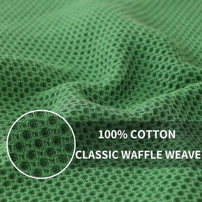 Homaxy 100% Cotton Waffle Weave Dish Cloths - Ultra Soft & Absorbent Kitchen Towels | 12x12 Inches, 6-Pack, Grass Green