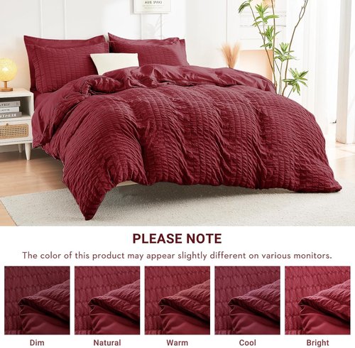 HYMOKEGE Burgundy Twin Comforter Set - 5-Piece All-Season Luxury Bedding Set with Sheets & Pillowcase