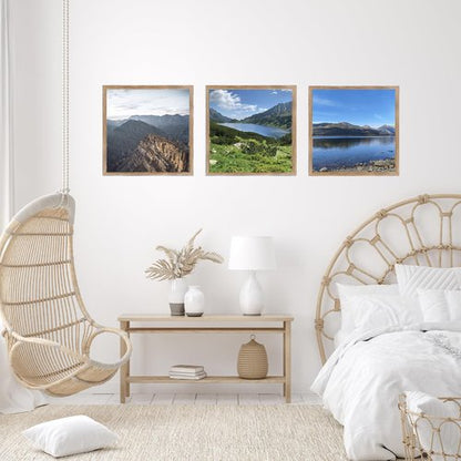 JCJMY 13x13 Picture Frame Rustic Brown for Wall Hanging, Wall Mounting Horizontally or Vertically, 13 x 13 Square Wall Gallery Poster Photo Frame with Shatter Resistant Plexiglass, Rustic Brown