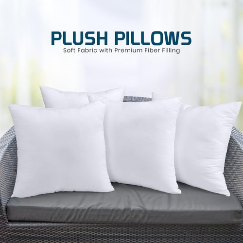 Utopia Bedding Throw Pillows (Set of 4, White) – 24 x 24 Inches Down Alternative Pillows for Bed, Sofa, and Couch - Fluffy Decorative Stuffer Pillow for Indoors & Outdoors