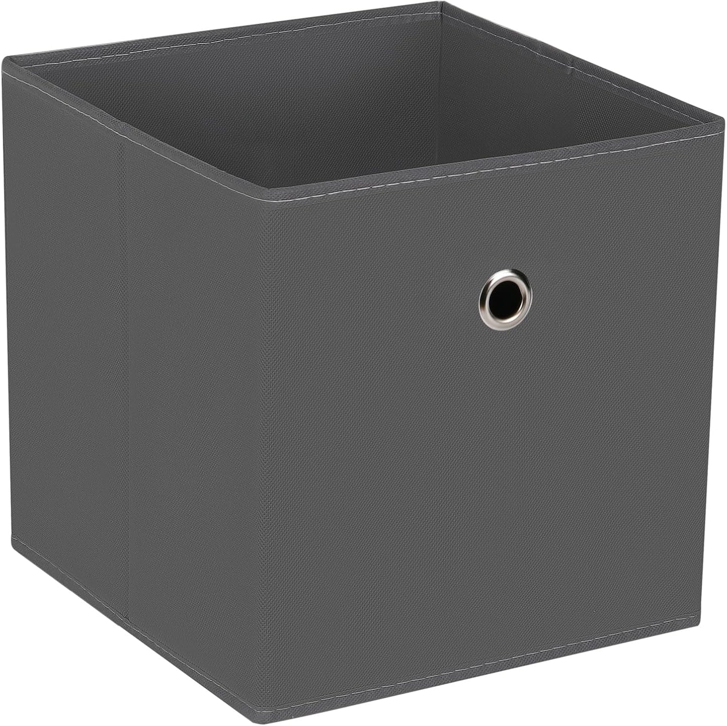 Skiennix Fabric Storage Cubes - 11 Inch Foldable Cloth Bins with Handles for Closet & Nursery | Grey