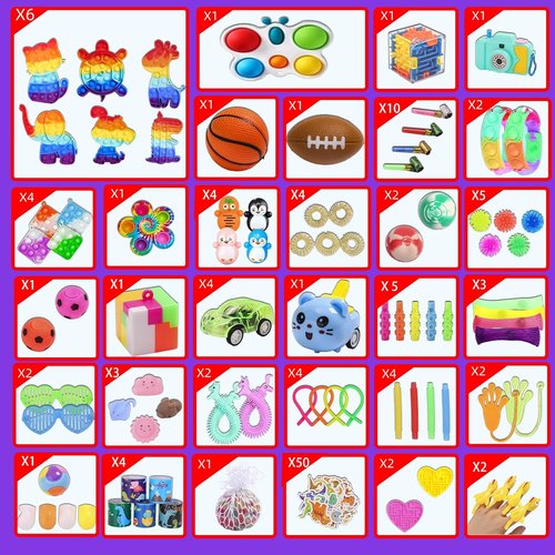 Fidget Toys Bulk - 200 Pcs Kids Party Favors | Birthday Gifts, Goodie Bag Stuffers & Carnival Prizes