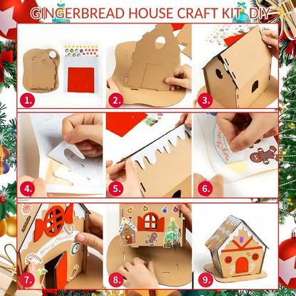 JeVenis Gingerbread House Craft Kit - DIY 3D House Building Kit for Kids | Perfect for Christmas & New Year Decor