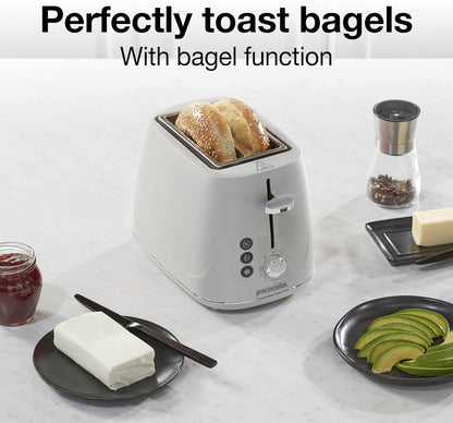 Proctor Silex 2-Slice Toaster - Bagel & Defrost Functions, 7 Browning Levels, Auto Shutoff, Oat White