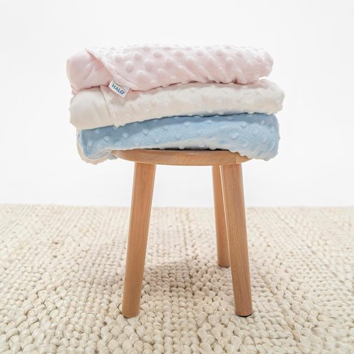 HALO Sleepsack Swaddle - 3-Way Adjustable Swaddle Blanket, TOG 3.0, Blue Plush Dots, Small (3-6 Months)