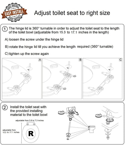 Sanilo Soft Close Toilet Seat ROUND, Quiet and Slow Close Lid and Seat, Strong Bumpers and Hinges, Sanibel