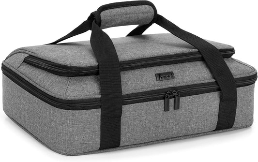 Trunab Casserole Carrier - Insulated Thermal Tote Bag for Hot or Cold Food | Fits 9"×13" Dish, Grey