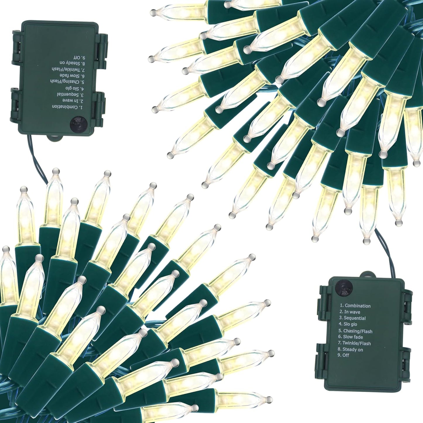 50 16FT LED Christmas String Lights - Battery Operated for Indoor/Outdoor Holiday Decor | Warm White