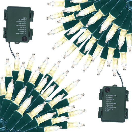 50 16FT LED Christmas String Lights - Battery Operated for Indoor/Outdoor Holiday Decor | Warm White
