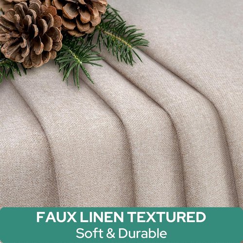 HOMEIDEAS 100% Linen Blackout Curtains - Modern Farmhouse Privacy Door Window Treatment, 26 x 68 Inch Panel, Natural