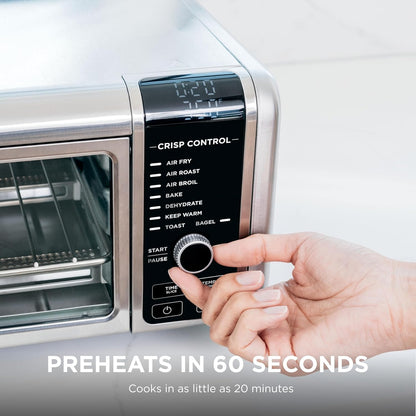 Ninja Digital Air Fryer & Toaster Oven - 8-in-1 Functionality | XL Capacity | Flip-Up Design | 1800 Watt | Silver