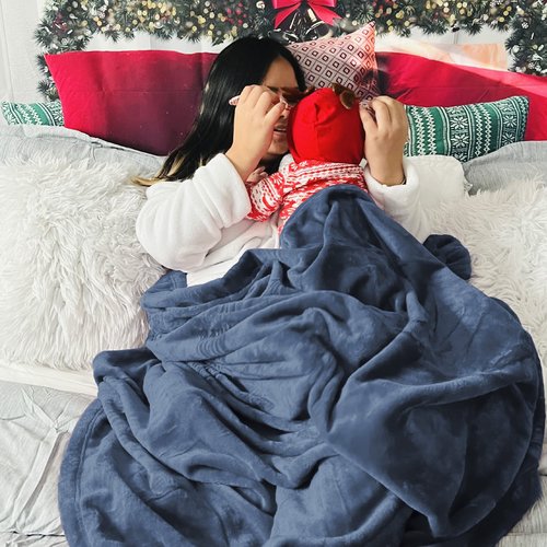 Bedsure GentleSoft Fleece Blankets King Size Mineral Blue - Bed Blanket Soft Lightweight Plush Cozy Fuzzy Luxury Microfiber, 108x90 inches