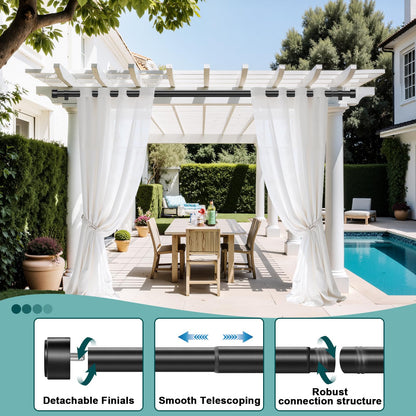 Treije Curtain Rods 18-60 Inch, 1" Heavy Duty Adjustable Curtain Rod for Windows, Black Window Treatment Rod, Modern Design, Easy Installation