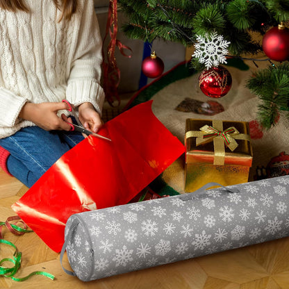 Xuniea Christmas Wrapping Paper Storage Bags - 40-Inch Snowflake Organizer for Crafts & Gifts