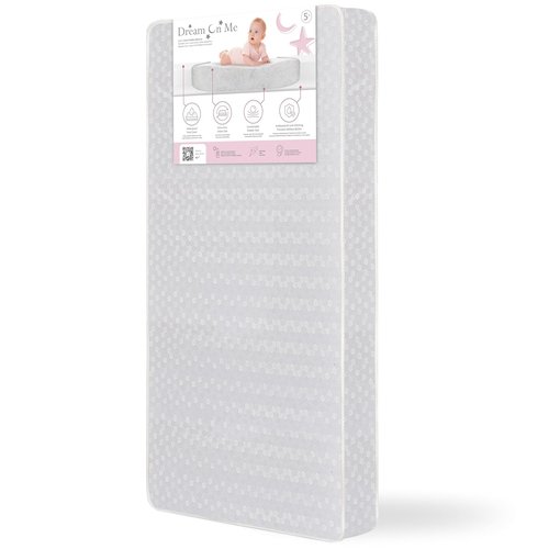 Dream On Me Baby Crib Mattress - Honeycomb Orthopedic Fiber Core for Optimal Support | Waterproof, 5” Thickness