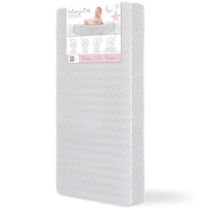 Dream On Me Baby Crib Mattress - Honeycomb Orthopedic Fiber Core for Optimal Support | Waterproof, 5” Thickness