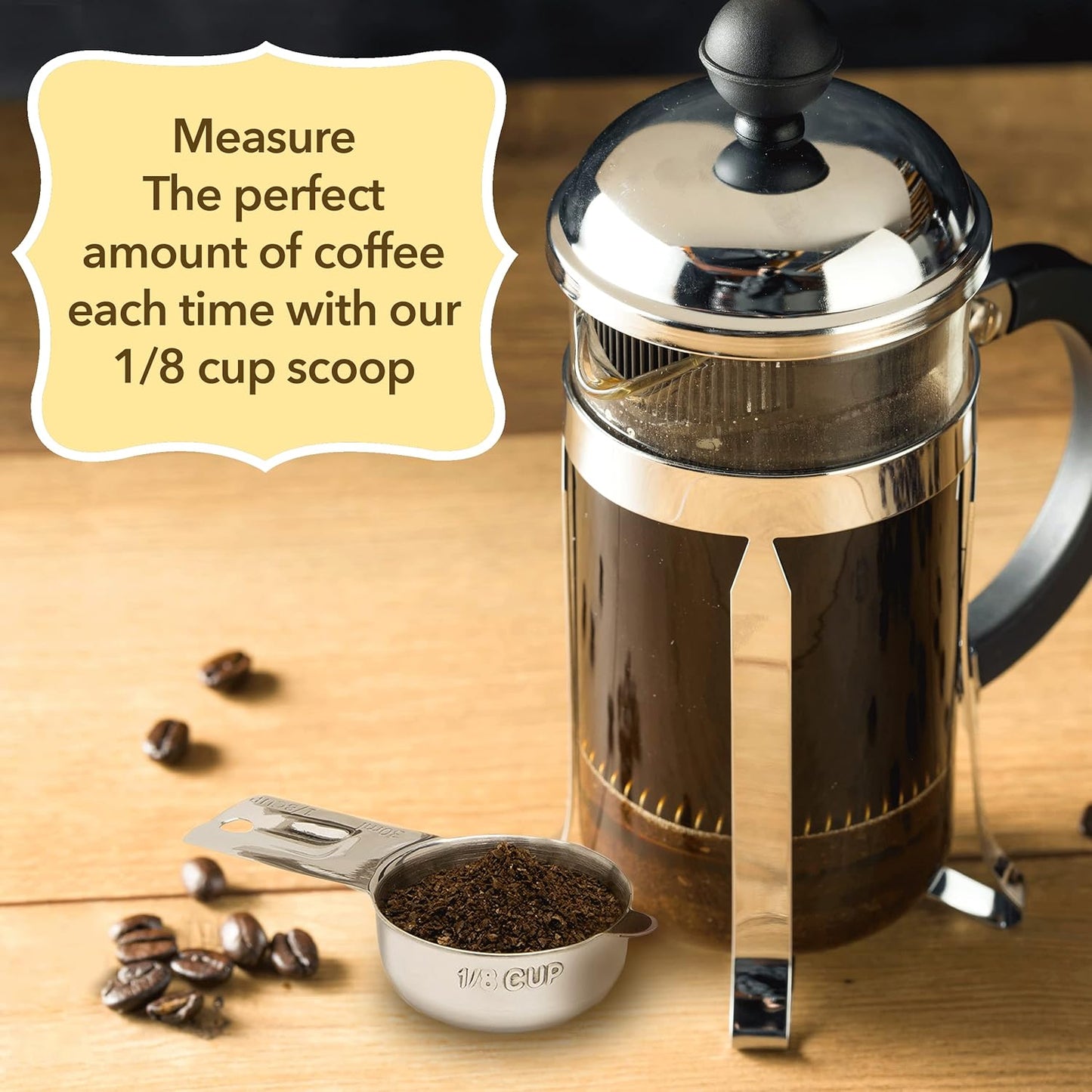 Simply Gourmet Measuring Cups - Set of 7 Stackable 304 Stainless Steel Kitchen Gadgets for Liquid & Dry Ingredients