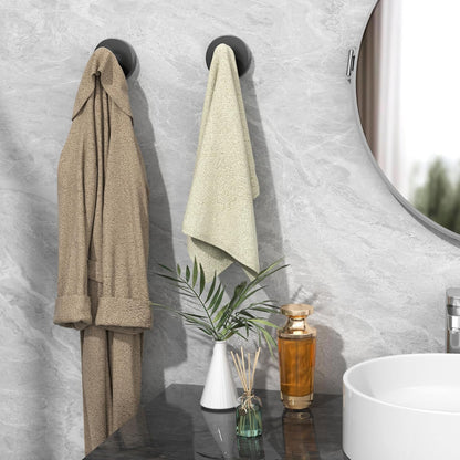 Ninth Five Heavy Duty Shower Suction Cup Hooks - Removable Bathroom Wall Hooks for Towels & Robes | 4 Pack, Black