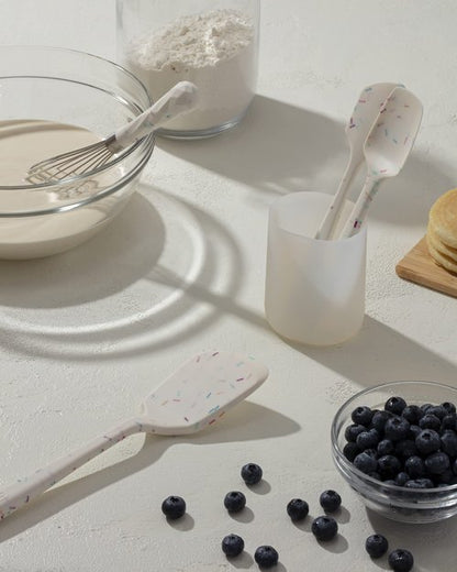 GIR: Get It Right Premium Silicone Utensil Set - Non-Stick Heat Resistant Kitchen Cooking and Serving Utensils - Silicone Spatula, Flip/Turner, Spoonula, Whisk, and Storage Container- Sprinkle