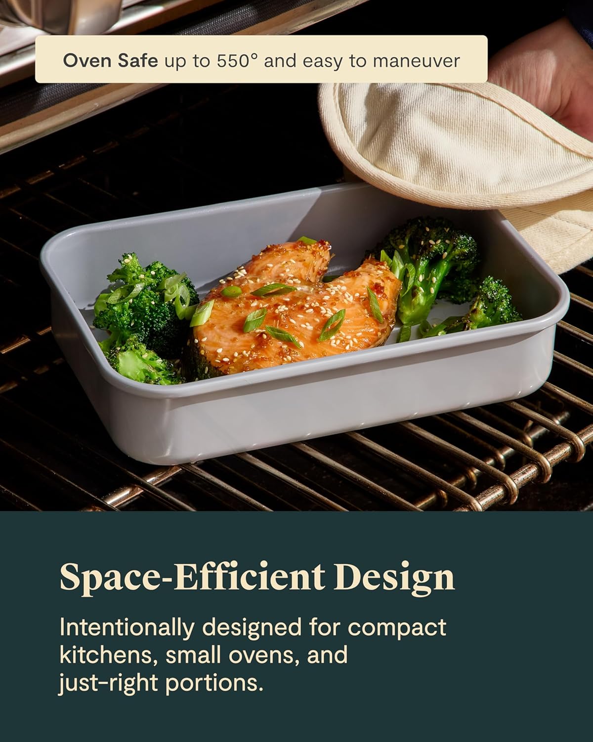 Caraway Nonstick Baking Pan | 9” x 6.5” Deep Ceramic Casserole Dish - Non-Toxic, PTFE & PFOA Free - Black