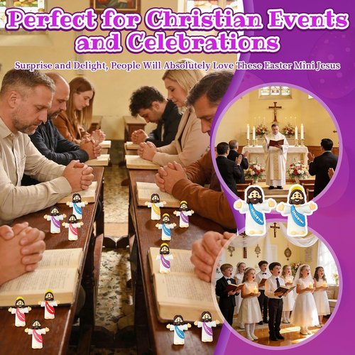 Little Jesus Figures by [Brand Name] - 100Pcs Multicolor Miniature Collectible Figurines for Easter & Religious Gifts