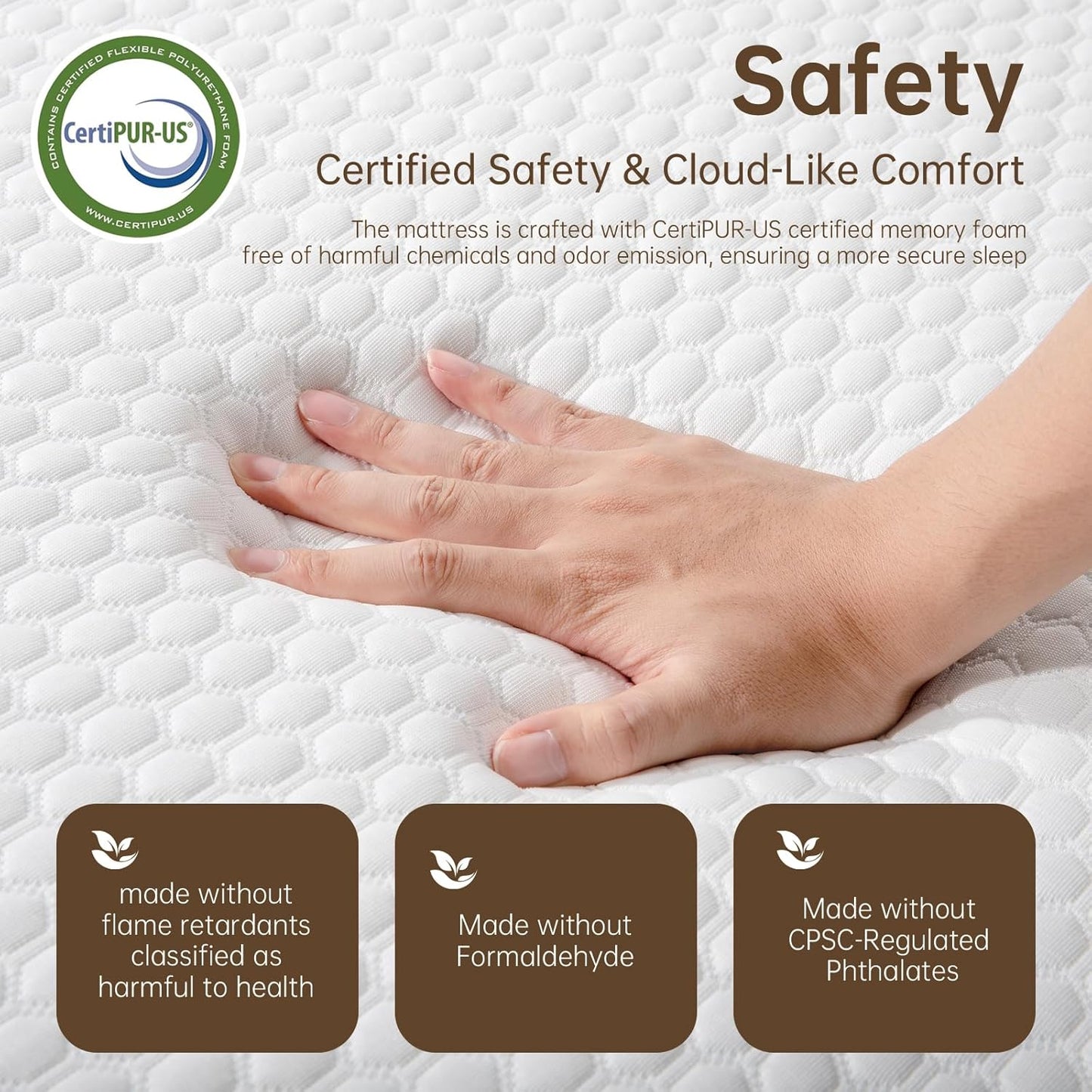 TFD Twin Mattress - 8 Inch Gel Memory Foam for Comfortable Sleep | Medium Firm & CertiPUR-US Certified