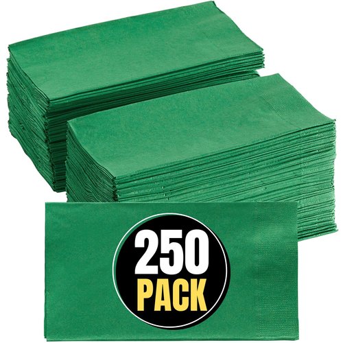 1InTheHome Green Dinner Napkins Disposable, Paper Hand Towels, Paper Dinner Napkins, 2-Ply, 15" x 17", 250 Pack