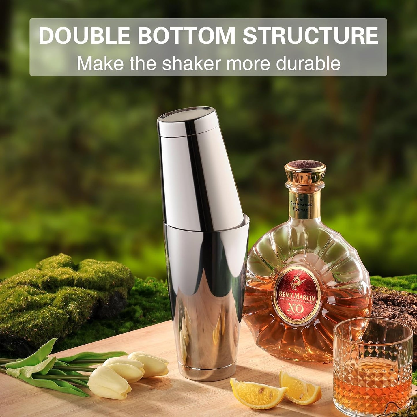 WOTOR Boston Cocktail Shaker Set, 18 oz & 28 oz Stainless Steel Weighted Shaker Tins, Metal Martini Shaker Drink Mixer for Bartending, professional Bar Tools for Bartender