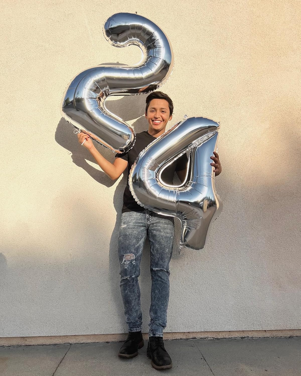 Number 4 Balloon - 40 Inch Silver Foil Balloon | Perfect for 4th Birthday Party Decorations