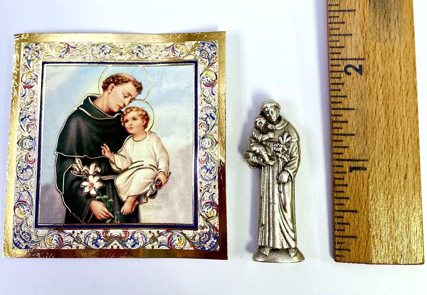 St. Anthony Mini Saint Gift Set - Tiny 1-Inch Statue with Prayer Card | Perfect Religious Gift
