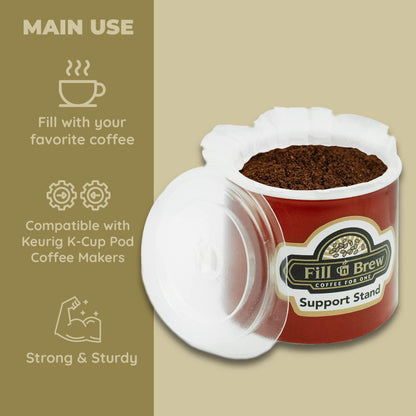 Fill 'n Brew Individual Disposable Coffee Pod Cups, Use with Keurig K-Cup Coffee Makers, 48-Count Fillable Cups, Filters & Lids