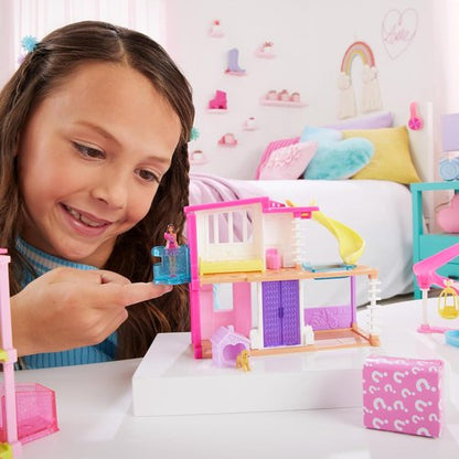Barbie Mini Dreamhouse Doll House Set - Includes 1.5-Inch Doll, Furniture, Elevator & Pool